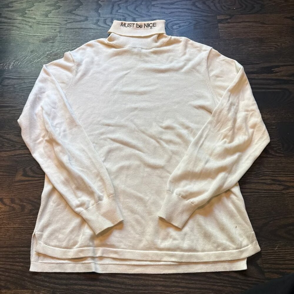 RIPNDIP Rip N Dip White Turtle Neck Sweater Size M